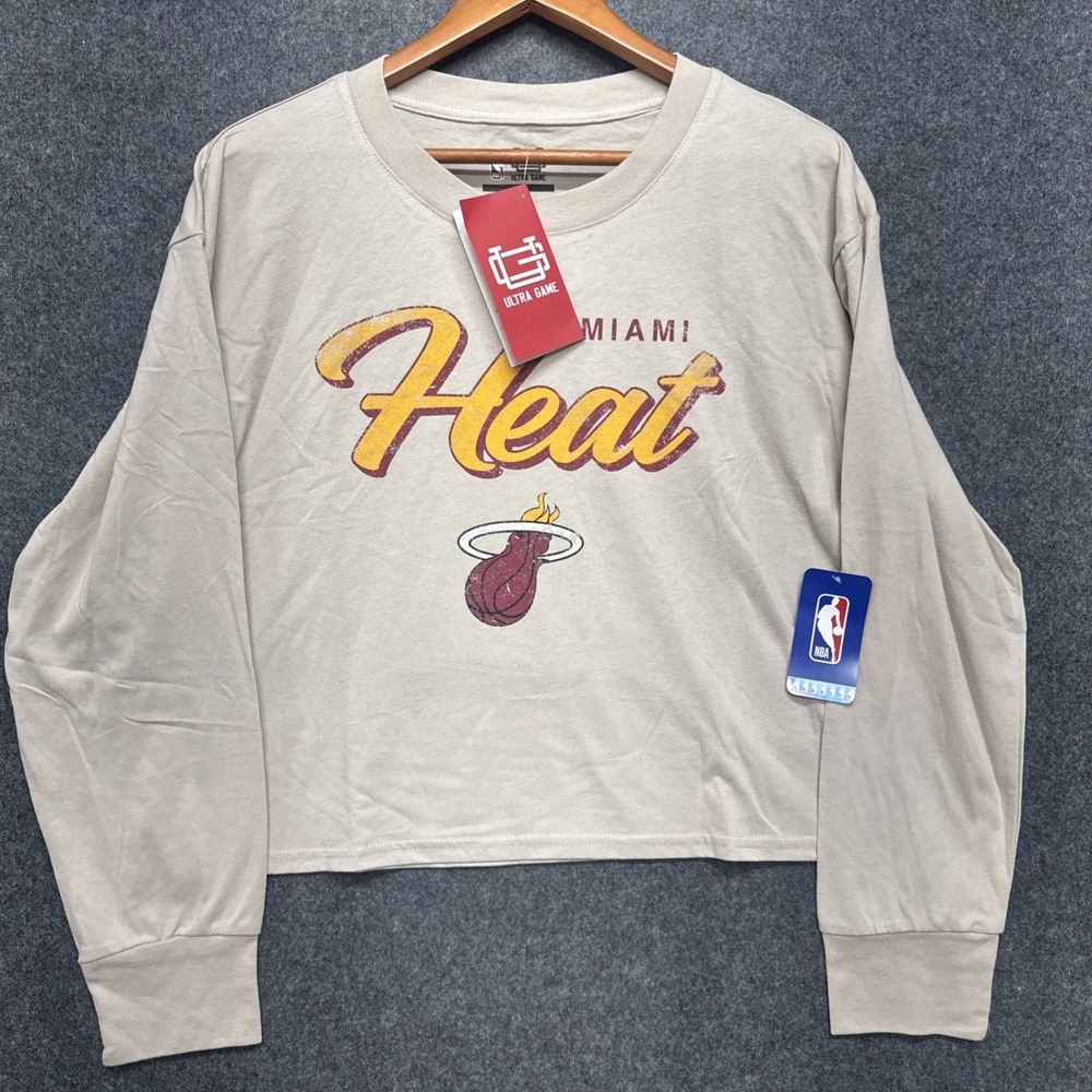 Miami Heat Cropped Long Sleeve T-shirt Women's  Size Xl Nwt